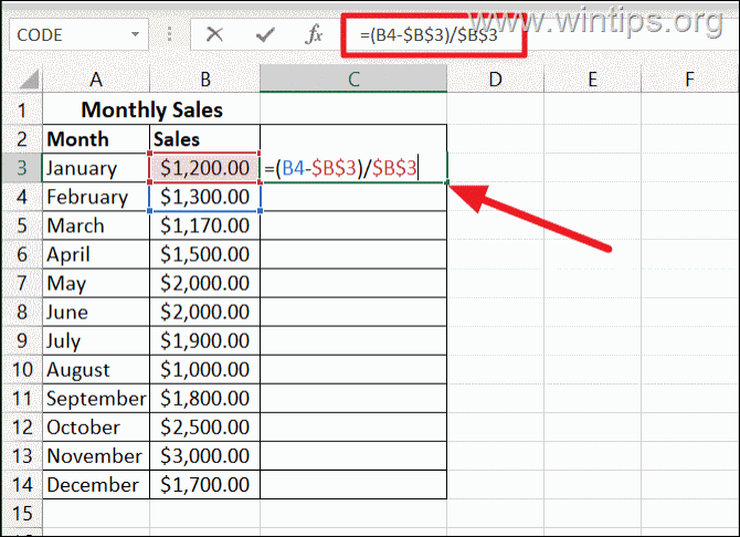 Find percentage change to a reference value