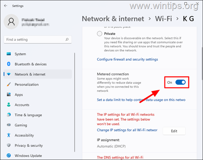 Disable Windows Update on Metered Connections