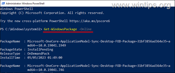 view installed updates - powershell command