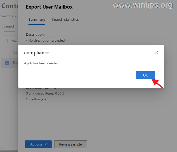  Export mailbox - Microsoft 365 admin center