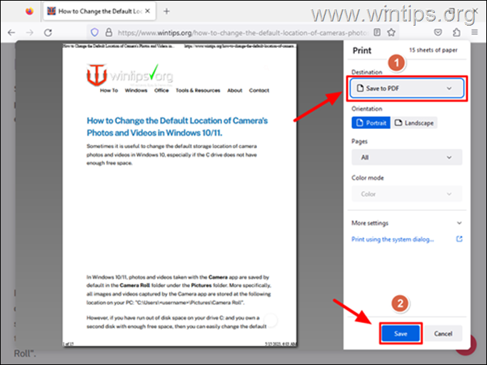 How to Save a Web Page as PDF in Firefox