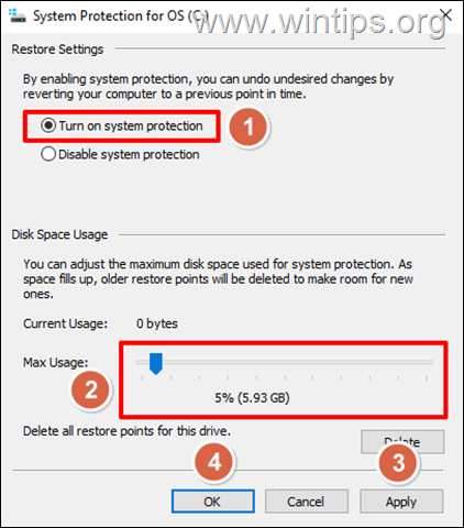 Enable System Restore Protection