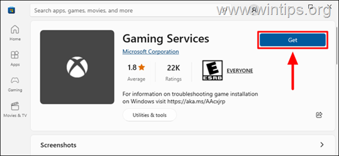 install gaming services