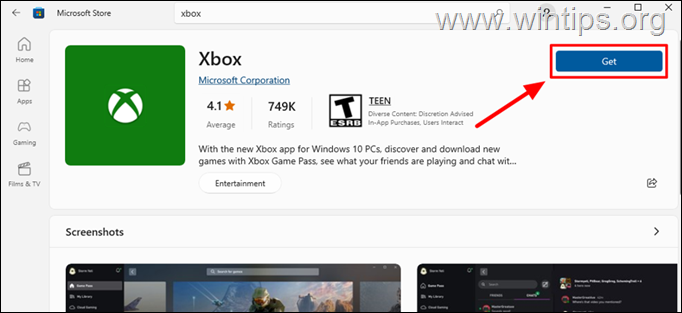 install xbox app from microsoft store