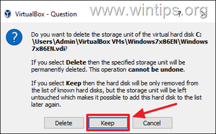 delete virtual machine' virtual disk