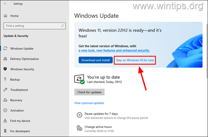 Postpone Upgrade to Windows 11