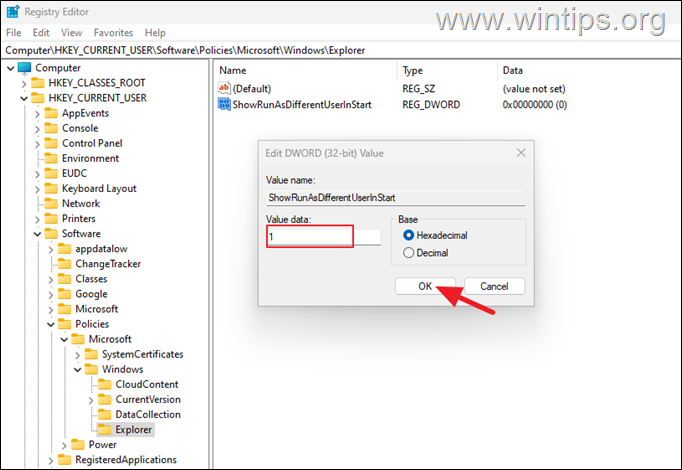 Enable "Run as Different User" in Start on Windows 10