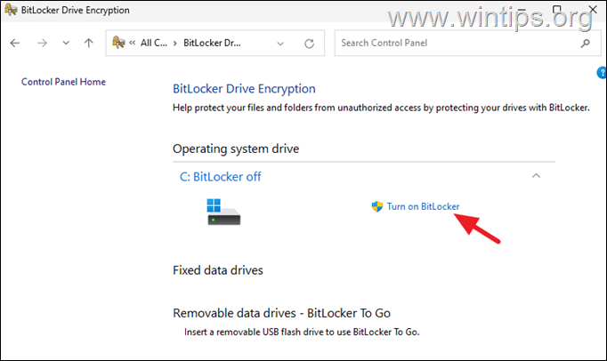 Enable BitLocker Encryption