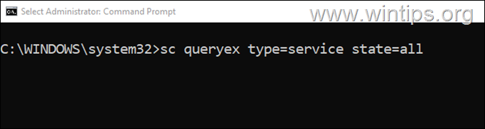 list installed services - command prompt