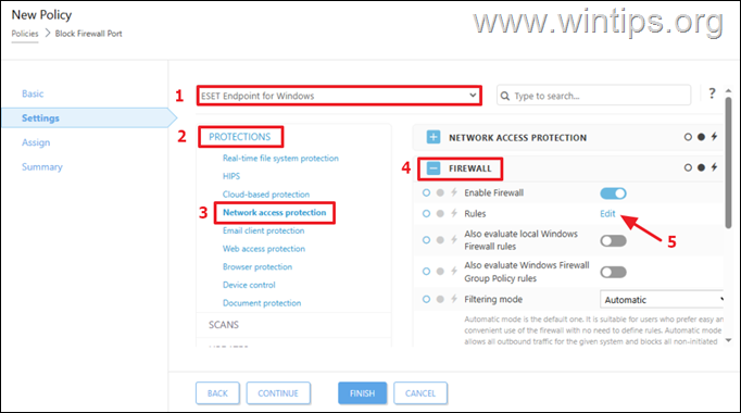 Block Port in Firewall via ESET PROTECT