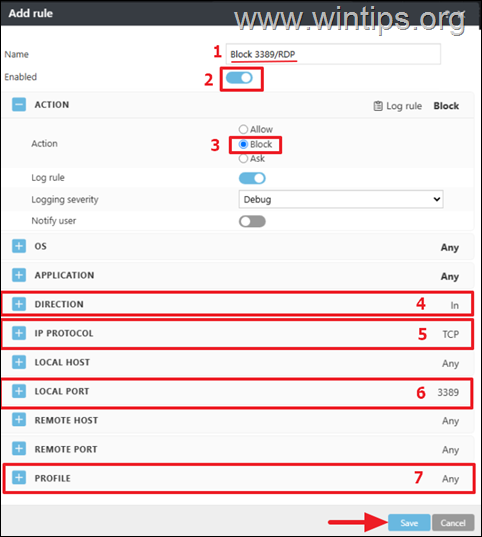 How to Create a Firewall Policy in ESET PROTECT that block the traffic in a Specific Firewall Port on ESET Endpoint Clients.