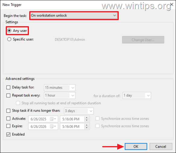 Send an Email when Windows Unlocked