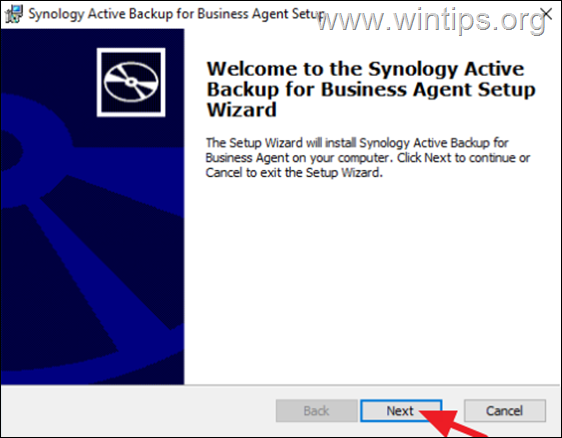 Install Synology Active Backup for Business Agent.