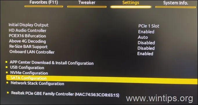 SATA Configuration - GIGABYTE