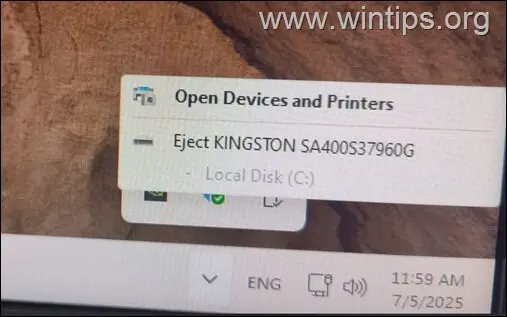 FIX: Internal SATA SSD showing as Removable Device on Windows 11/10.
