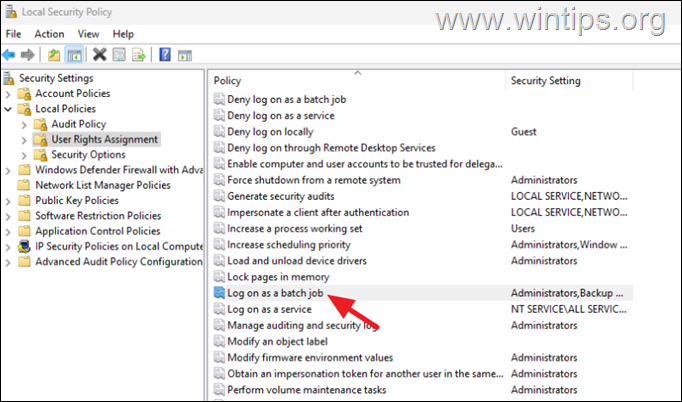 FIX: Task requires Log on as a batch job 
