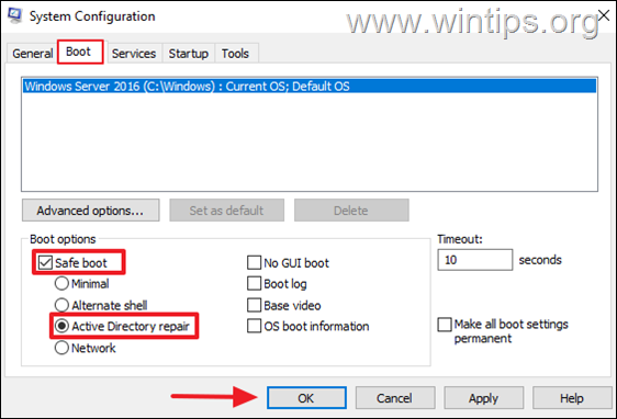 Boot in Directory Services Restore Mode (DSRM)