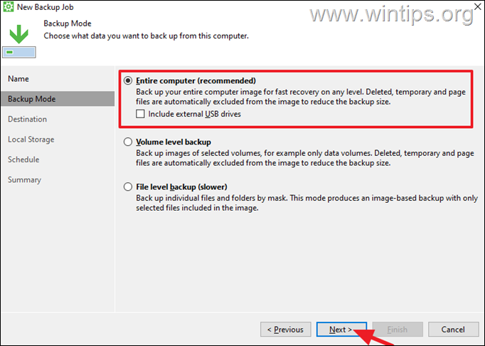 how to backup a file server with veeam
