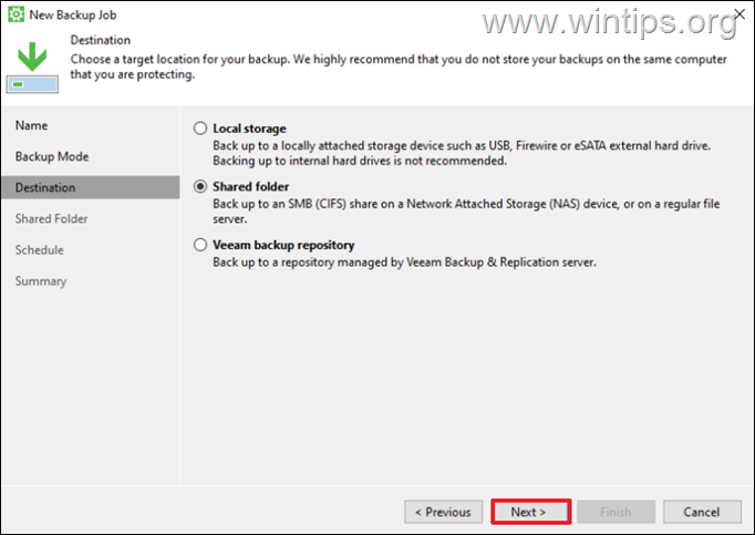 Veeam Agent for Windows - Backup to Shared Folder