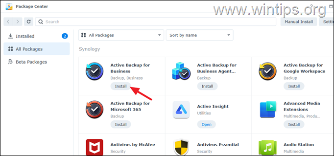 Install Active Backup for Business