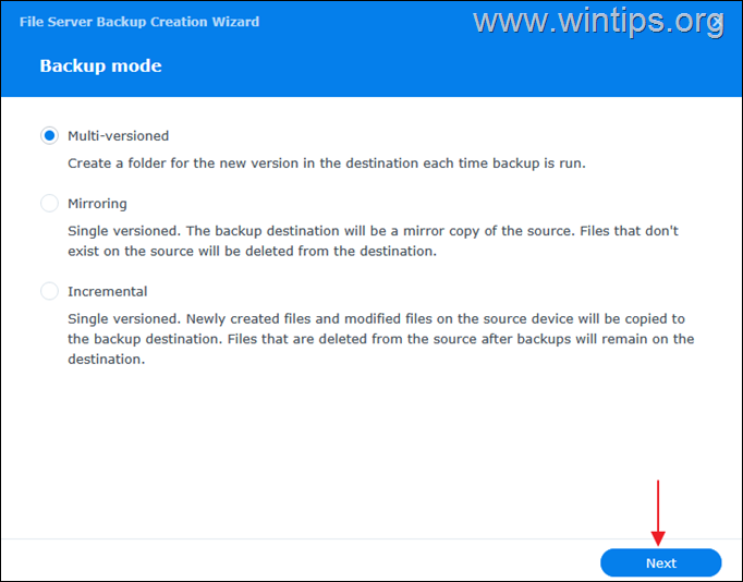backup shared files to synology