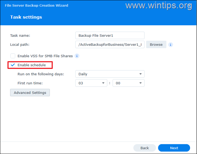 synology nas - file server backup