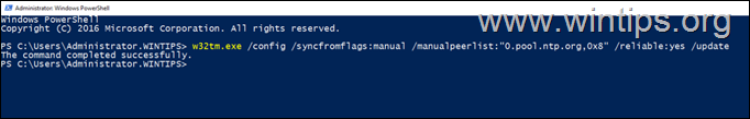 Specify NTP Servers though PowerShell or Command Prompt