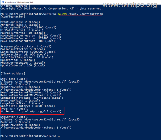 Check Time Service configuration