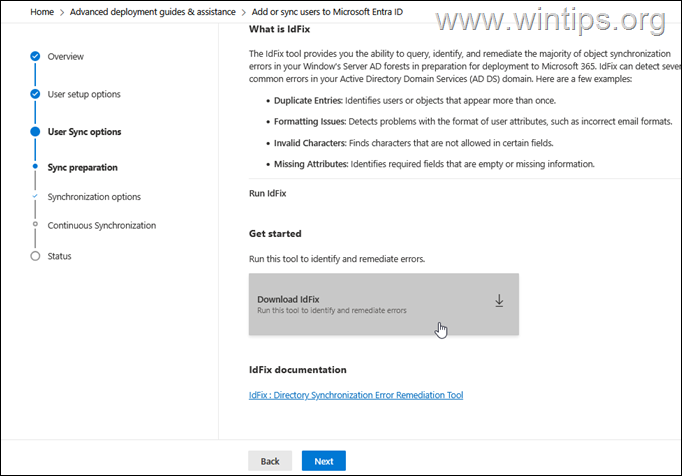 Download IdFix tool
