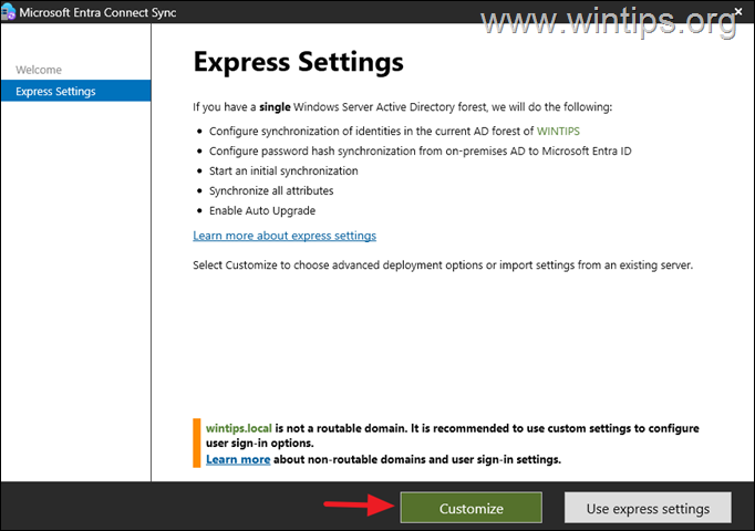 Configure Microsoft Entra Connect Sync 