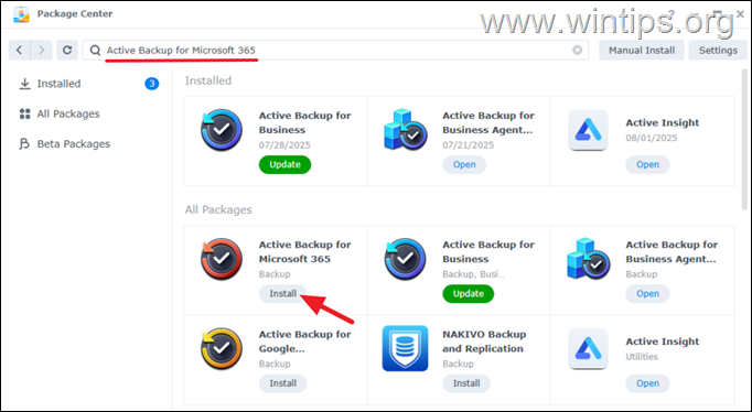 Active Backup for Microsoft 365 