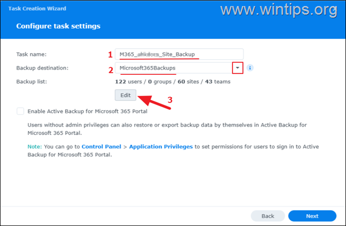 backup microsoft 365 to synology nas