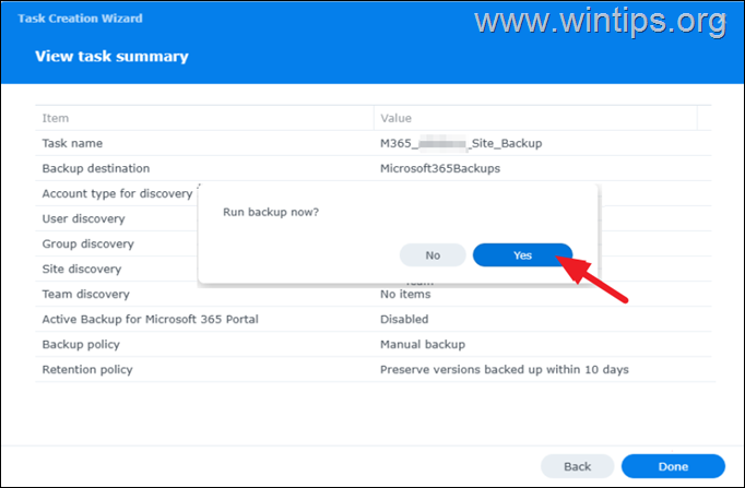 Synology backup Microsoft 365