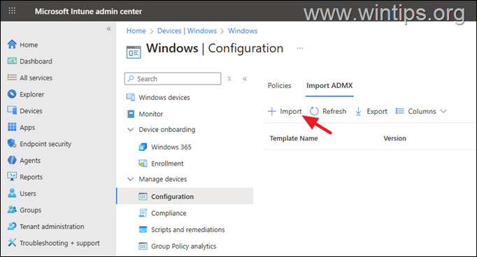 Import ADMX template in Intune