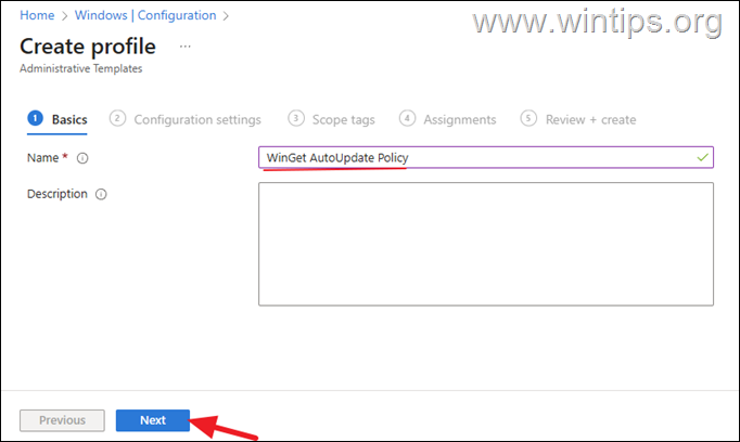 WinGet AutoUpdate Policy - Intune