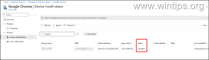 intune device install status