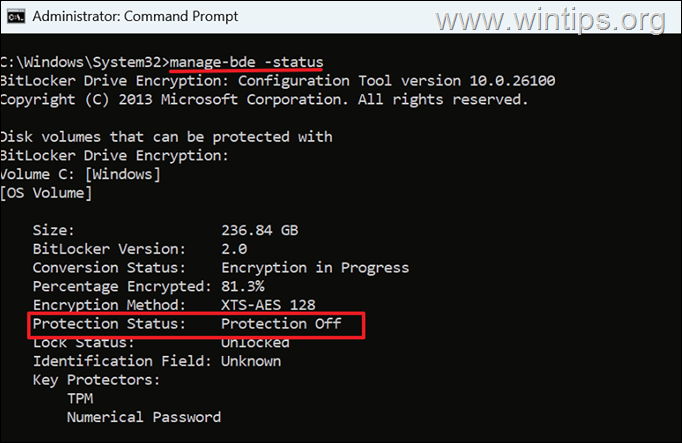 FIX: Device encryption is temporarily suspended and does not resume after the computer restarts 