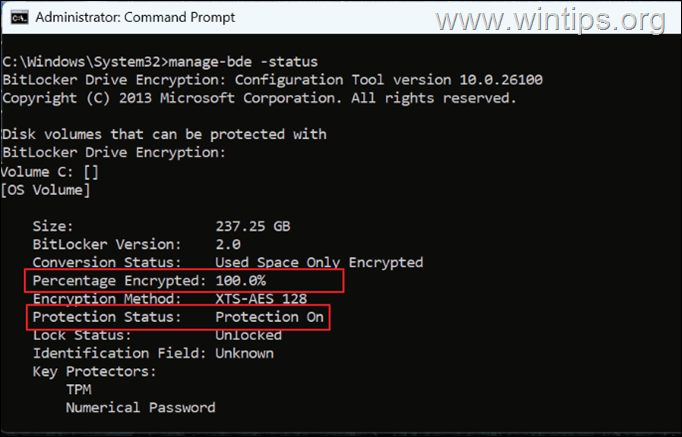 Check BitLocker Drive Encryption Status 
