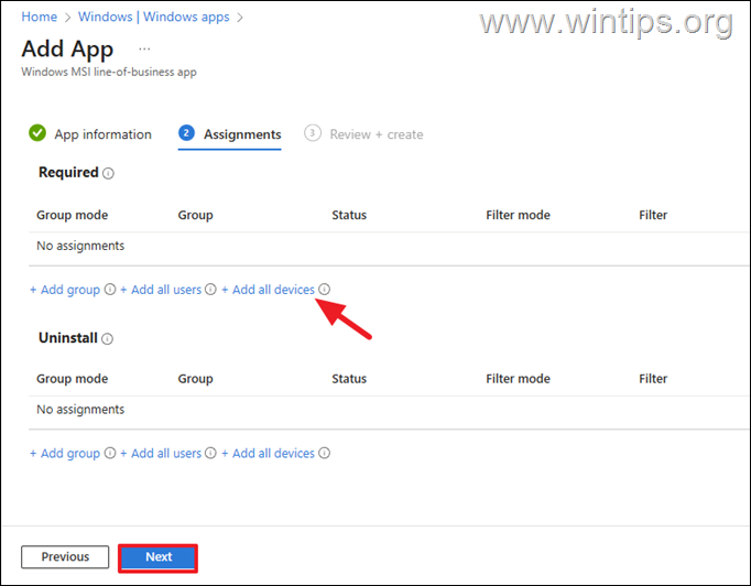 intune app assigment