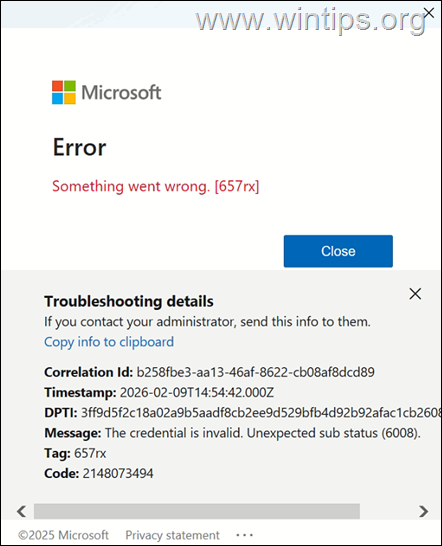 FIX: Outlook Error "Something went wrong 657rx"