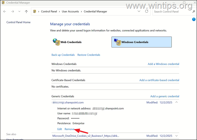 Remove Windows Credentials