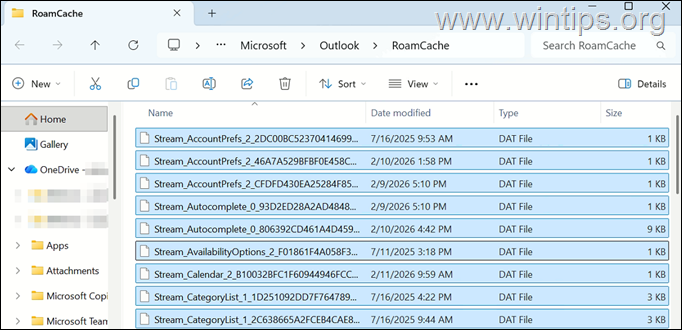 Clear Outlook Cache