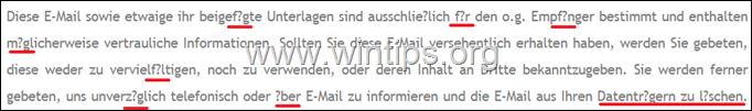 FIX: Outlook Displays German Umlauts as Question Marks or Weird symbols.