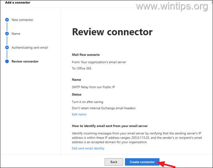 Create Connector for SMTP Relay - Microsoft 365 Exchange Online