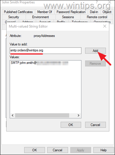 add secondary email (alias) active directory