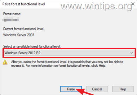 Upgrade Forest functional Level