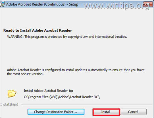Install Acrobat Reader version 2500121111