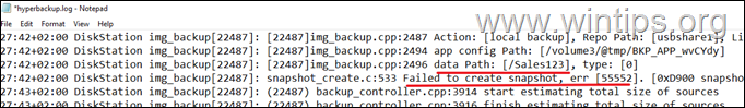 FIX: Hyper Backup Failed to export system config