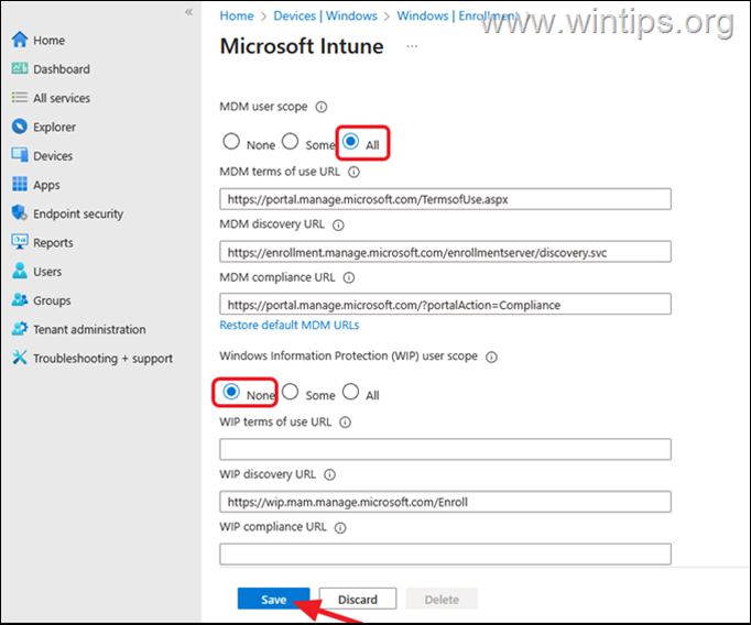 MDM User Score - MIcrosoft Intune Enrollment