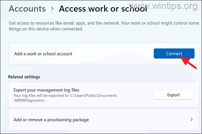 Register Device in Entra or/Intune - Connect Work or School account
